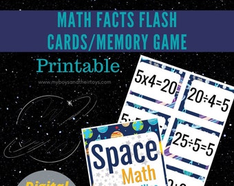 Space Math Flash Cards – Multiplication & Division Game (Digital Download)