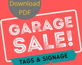 Garage Sale Printable Kit, Signs, Price Tags (PDF Download)