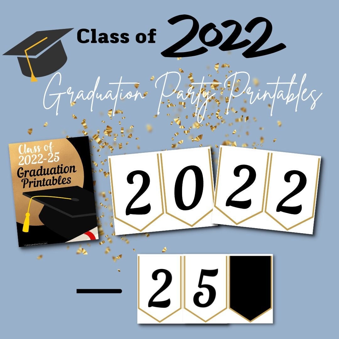 Class of 2024 2025 Graduation Banner Printable, Grad Party Printables ...