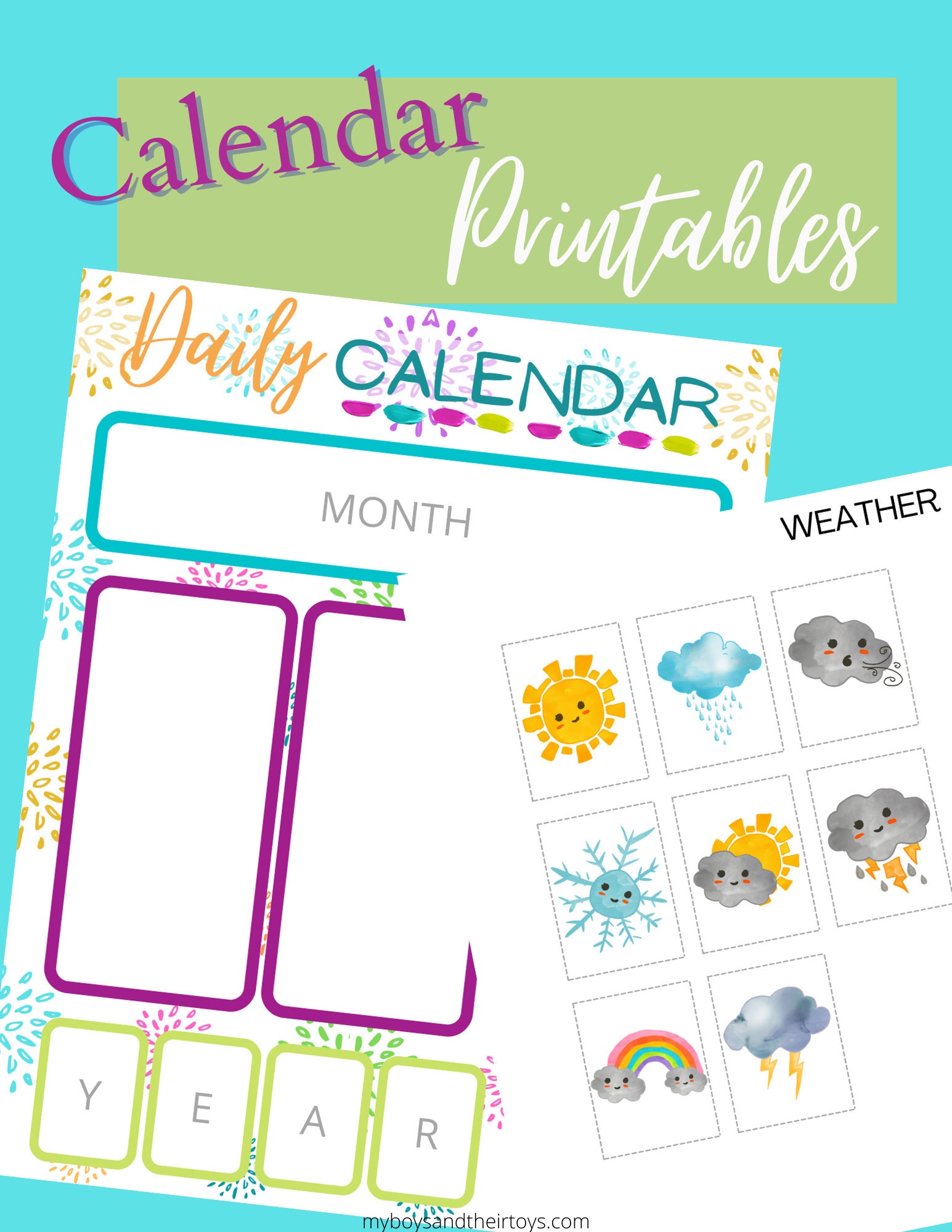 Printable Daily Calendar for Kids Interactive Morning Board - Etsy