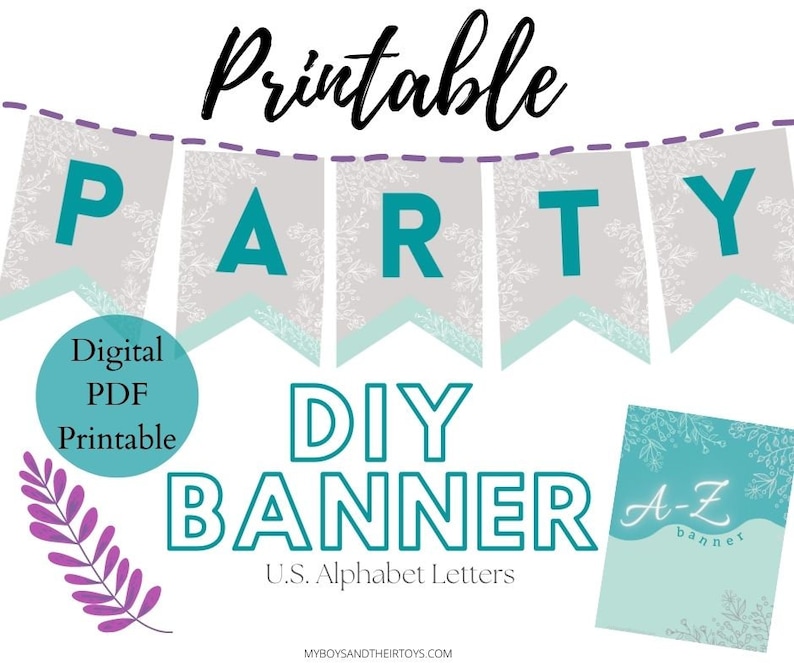 Printable DIY Banner Floral Letters A Z Banner Party Banner Etsy Hong 