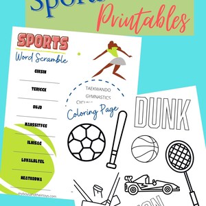 Printable Sports Coloring Sheets &amp; Sports Activity Pages - Etsy
