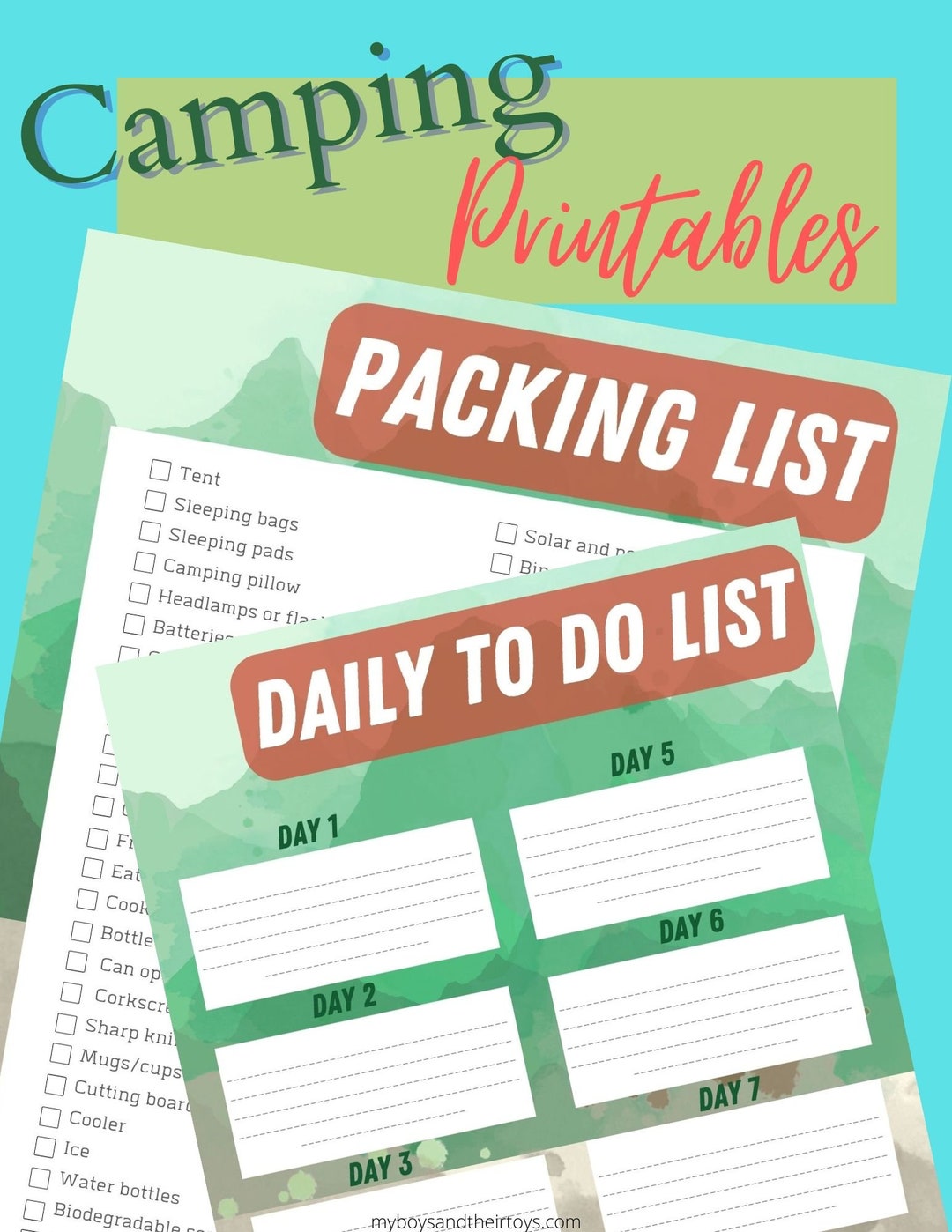 Printable Camping Trip Planner & Camping Checklist Camping Etsy