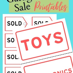 Garage Sale Flyer &amp; Printable Signs, Garage Sale Category Signs, Garage ...