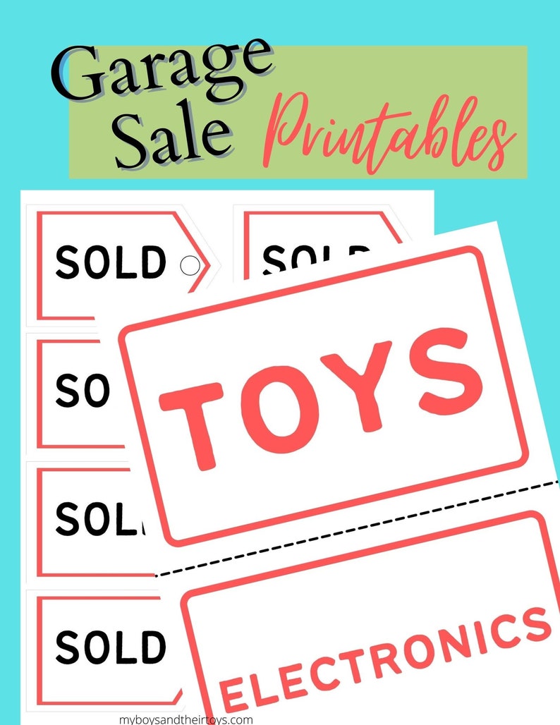 Garage Sale Flyer &amp; Printable Signs, Garage Sale Category Signs, Garage ...