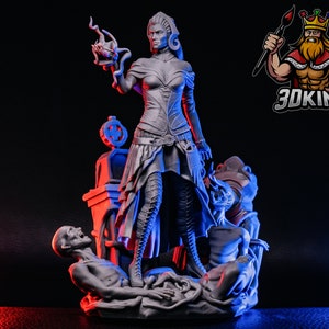 Liliana Vess - H3ll Creator - 3D Printed Fantasy Miniature - 1:12 or bust - DnD Tabletop Gaming  - Magic the Gathering fan art figure