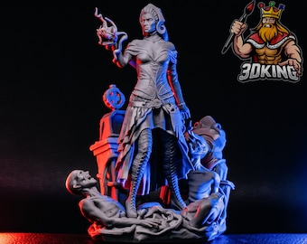 Liliana Vess - H3ll Creator - 3D Printed Fantasy Miniature - 1:12 or bust - DnD Tabletop Gaming  - Magic the Gathering fan art figure
