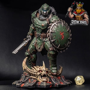 Doom Slayer Resin Figure – Doom The Dark Ages Fan Art, 1:12 Scale Model