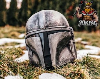 Weathered Mandalorian Helmet – Din Djarin Beskar Armor, Cosplay Prop
