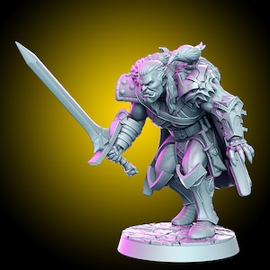 Gazzmal Orc Witcher - RN Estudio - Fantasy Miniature - 3D Resin Printed 28-32mm - 75mm - DnD Tabletop Gaming