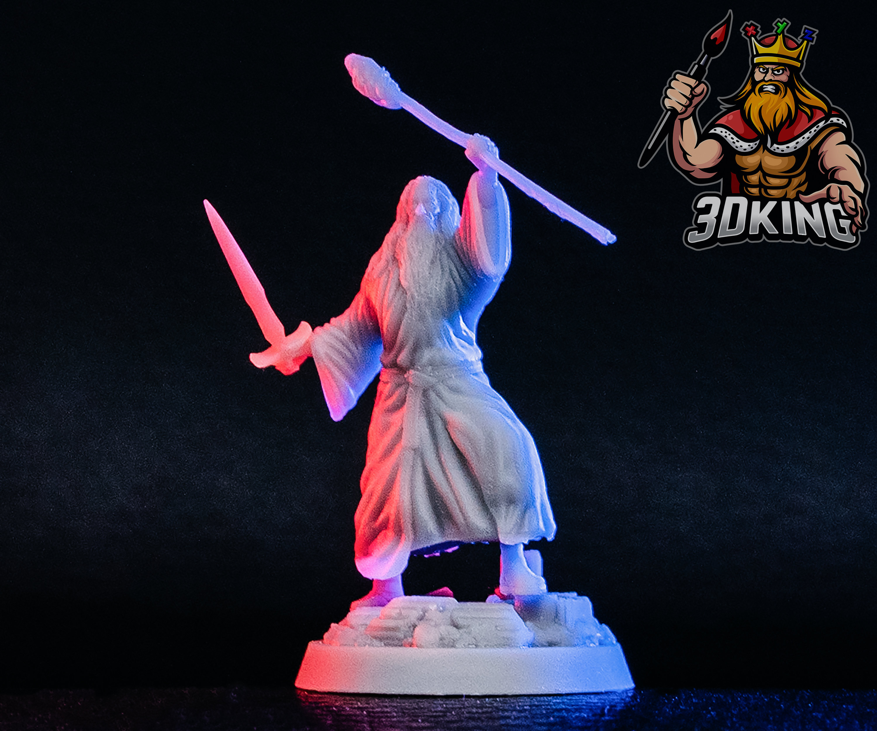 Gandalf Miniature: Lord of the Rings Resin Figure, 3D Printed DnD Tabletop
