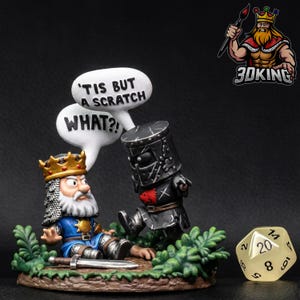 Figura in resina del Cavaliere Nero: miniatura Chibi dei Monty Python per D&D