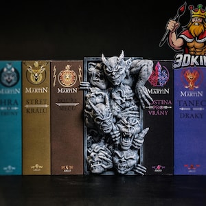 Imps Book Nook - fantastyczny odstępnik do książek - drukowana w 3D dekoracja biblioteczna - dekoracja półki dla fanów Dungeons and Dragons - prezent dla maniaka DnD