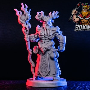 Aerlin Druid - RN Estudio - Fantasy Miniature - 3D Resin Printed 28-32mm - 75mm - DnD Tabletop Gaming
