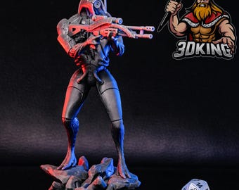 Miniatura de infiltrado geth de la Legión: robot francotirador, arte de fan de Mass Effect