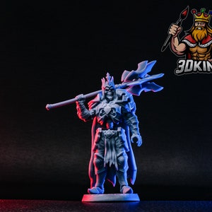 Okharon undead warrior king - King Leoric - Diablo - RN Estudio - Fantasy Miniature - 3D Resin Printed 28-32mm - 75mm - DnD Tabletop Gaming