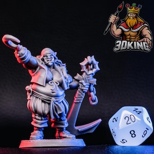 Hooks Female Ogre Pirate - RN Estudio - Fantasy Miniature - 3D Resin Printed 28-32mm - 75mm - DnD Tabletop Gaming