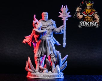 Aaron Drafthold - Human Wizard - Hunters & Killers - DM Stash - Fantasy Miniature - 3D Resin Printed 28-32mm - 75mm - DnD Tabletop Gaming