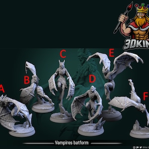 Vampiros Batform - Castillo de sangre - Taberna del hombre lobo blanco - Miniatura de fantasía - Resina 3D impresa 28-32 mm - 75 mm - Juegos de mesa DnD