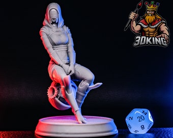 Tali'Zorah Miniature: Mass Effect Fan Art, DnD Tabletop Gaming (103mm)