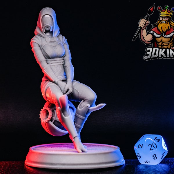 Tali'Zorah nar Rayya - H3ll Creator - 3D Printed Fantasy Miniature - 103 mm - DnD Tabletop Gaming  - Mass Effect fan art figure