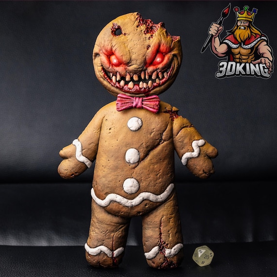 Evil Possessed Gingerbread Man - Christmas Tree Decoration - 3D
