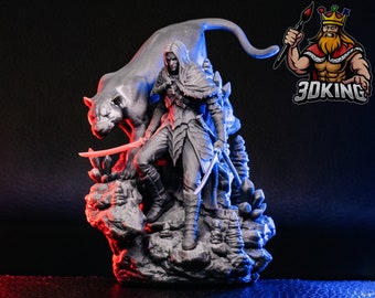 Drizzt Do&#39;Urden - drow ranger - dark elf - 3D Printed Fantasy Miniature - 1:10 - DnD Tabletop Gaming - Baldur&#39;s Gate fan art figure