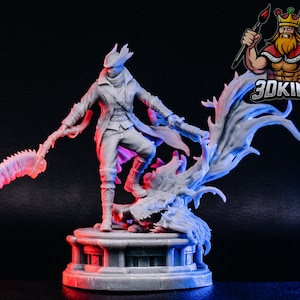 Hunter - NomNom Figures - 3D Printed Fantasy Miniature - 75mm and 1:8 - DnD Tabletop Gaming  - Bloodborne fan art figure