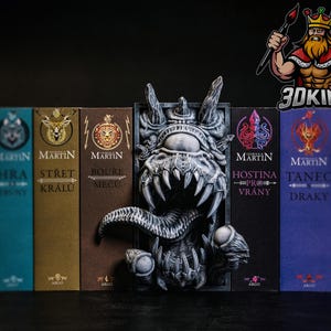 Kącik Obserwatora - Widz - spacer po książkach fantasy - Dekoracja biblioteki drukowana w 3D - Dekoracja półki dla fana DnD - prezent dla maniaka DnD