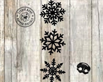Flocons de neige SVG & PNG téléchargement numérique prêt à couper des fichiers