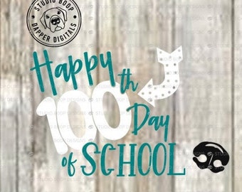 100th Day SVG Tshirt Happy 100th Day of School SVG & PNG Digital Download Ready to Cut Files