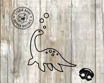 Lockness Dinosaur SVG and  PNG Digital Download Ready to Cut Files