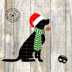 Kerst SVG Kersthond SVG Kerst Black Lab SVG & PNG digitale download klaar om bestanden te knippen