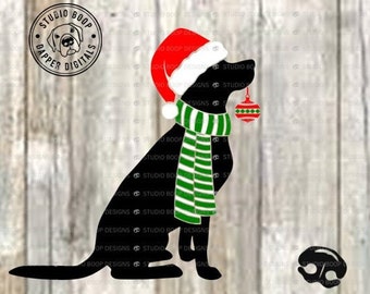 Christmas svg Christmas Dog SVG Christmas Black Lab  SVG & PNG Digital Download Ready to Cut Files