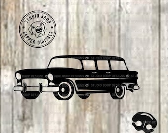 Guy SVG Gift Idea For Dad 1955 Chevy Station Wagon SVG & PNG Digital Download Ready to Cut Files