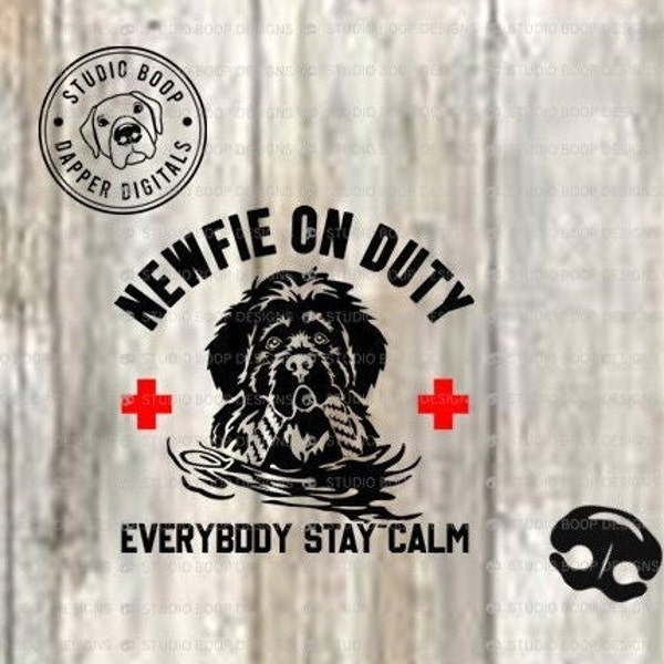 Dog SVG Newfoundland svg Newfoundland Dog Tshirt Gift  Idea Newfie on Duty  SVG & PNG Digital Download Ready to Cut Files