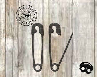 Safety Pin SVG For Fun Tshirt Ideas Safety Pin Closed and Safety Pin Open SVG & PNG Digital Download Ready to Cut Files