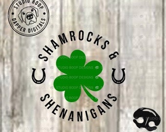 St. Patrick's Day SVG Tshirt Idea Shamrocks Shenanigans SVG & PNG Digital Download Ready to Cut Files