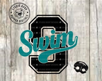 Swim SVG Gift Idea Varsity Letter Swim SVG & PNG Digital Download Ready to Cut Files