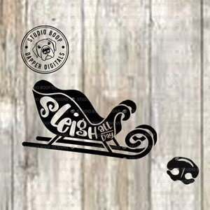 Christmas SVG Christmas Tshirt Gift Idea Sleigh All Day Christmas Sleigh SVG & PNG Digital Download Ready to Cut Files