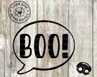 Halloween SVG Boo Halloween Speech Bubble  SVG & PNG Instant Download Ready to Cut Files