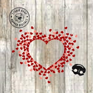 Valentine SVG-Datei Tshirt Strampelanzug oder Kissen Geschenkidee für ihr Konfetti Herz SVG & PNG digitaler Download bereit zum Schneiden Dateien