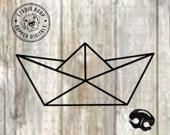 Bateau en papier SVG & PNG Téléchargement numérique Prêt à couper des fichiers