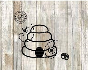 Beehive and Bees SVG and  PNG Digital Download Ready to Cut Files