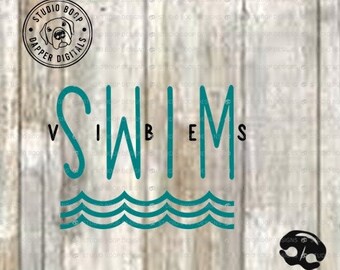 Swim Vibes SVG et PNG, téléchargement numérique, prêt à découper des fichiers