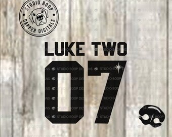 Christmas SVG Christian Tshirt Gift Idea Luke Two 7 Baby Wrapped In A Manger SVG & PNG Digital Download Ready to Cut Files