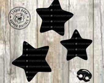 Star SVG Three Chubby Stars  SVG & PNG Digital Download  Ready to Cut Files