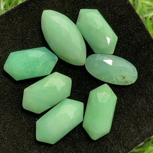100% Natural Chrysoprase Mix Shape Rose Cut Top Quality Lot Gemstone, 32.00 Caret Size 16 mm To 20 mm For Making Jewelry Ring Size,