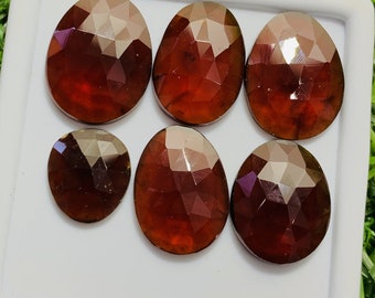 Lote de granada hessonita natural: pedras preciosas laranja lapidadas em rosa, 53,90 quilates
