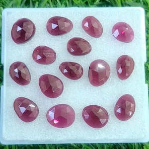 Garnet 100% Natural Rhodolite Garnet Rose Cut Free Forms Lot Gemstone 40.00 Caret Size 12 mm To 10 mm Gemstone For Making Jewelry Ring Size,